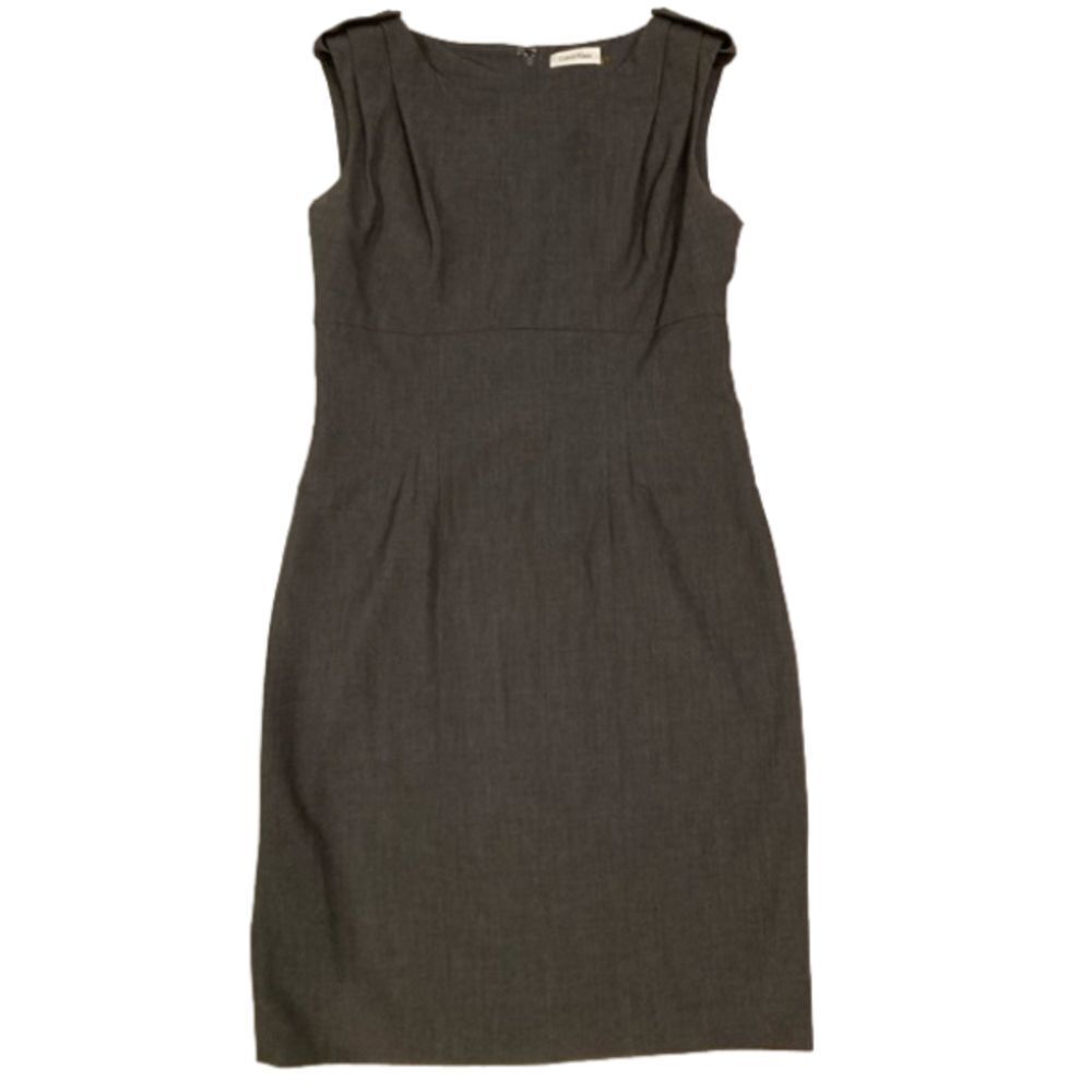 Calvin Klein Womens Business Sheath Dress Dark Gray size 8 Midi